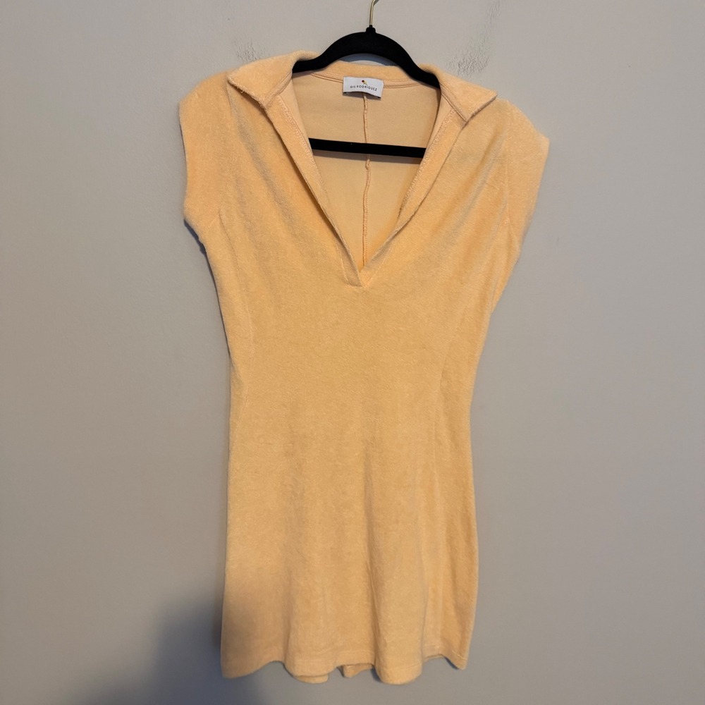 Gil Rodriguez Peach Coco‎ Terry Tennis Dress S beach resort vacation soft girl